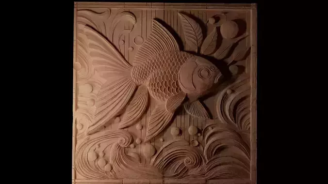 Goldfish CNC 3d Print High Relief Sand Casting 3D print model