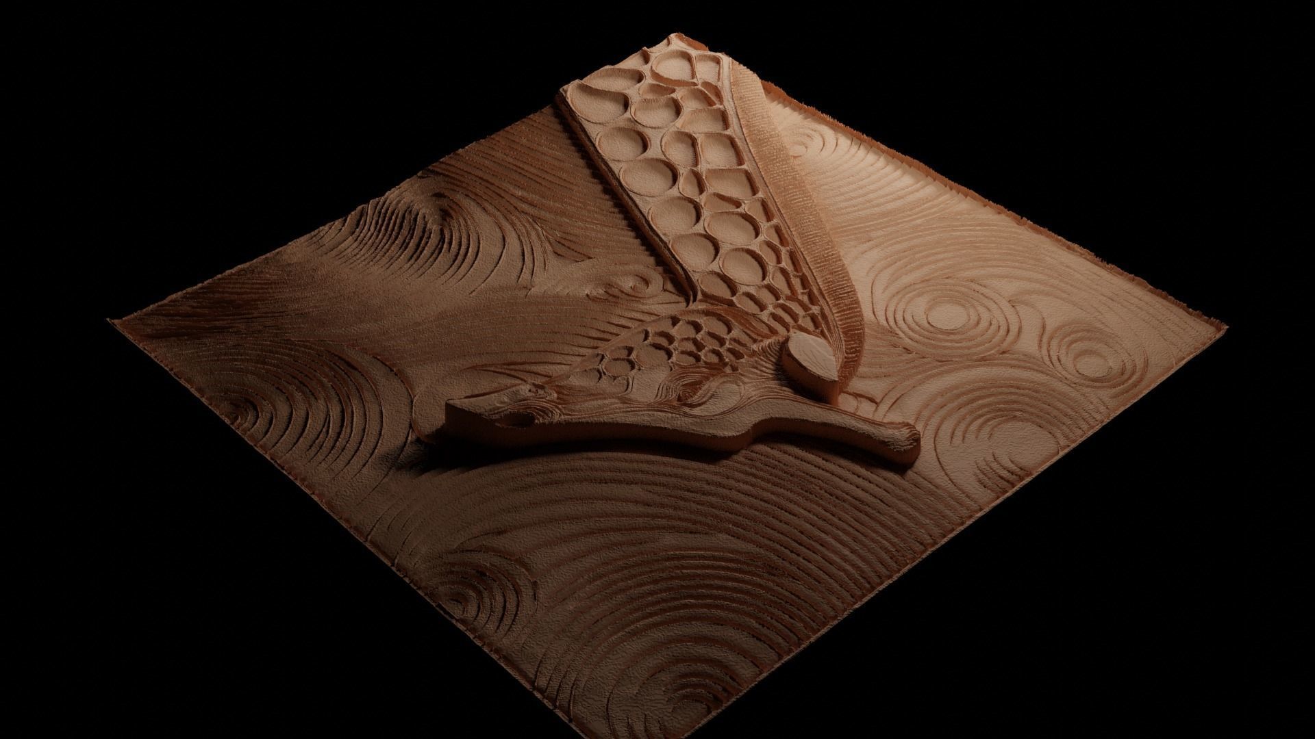 Giraffe CNC 3d Print High Relief Sand Casting 3D print model_3