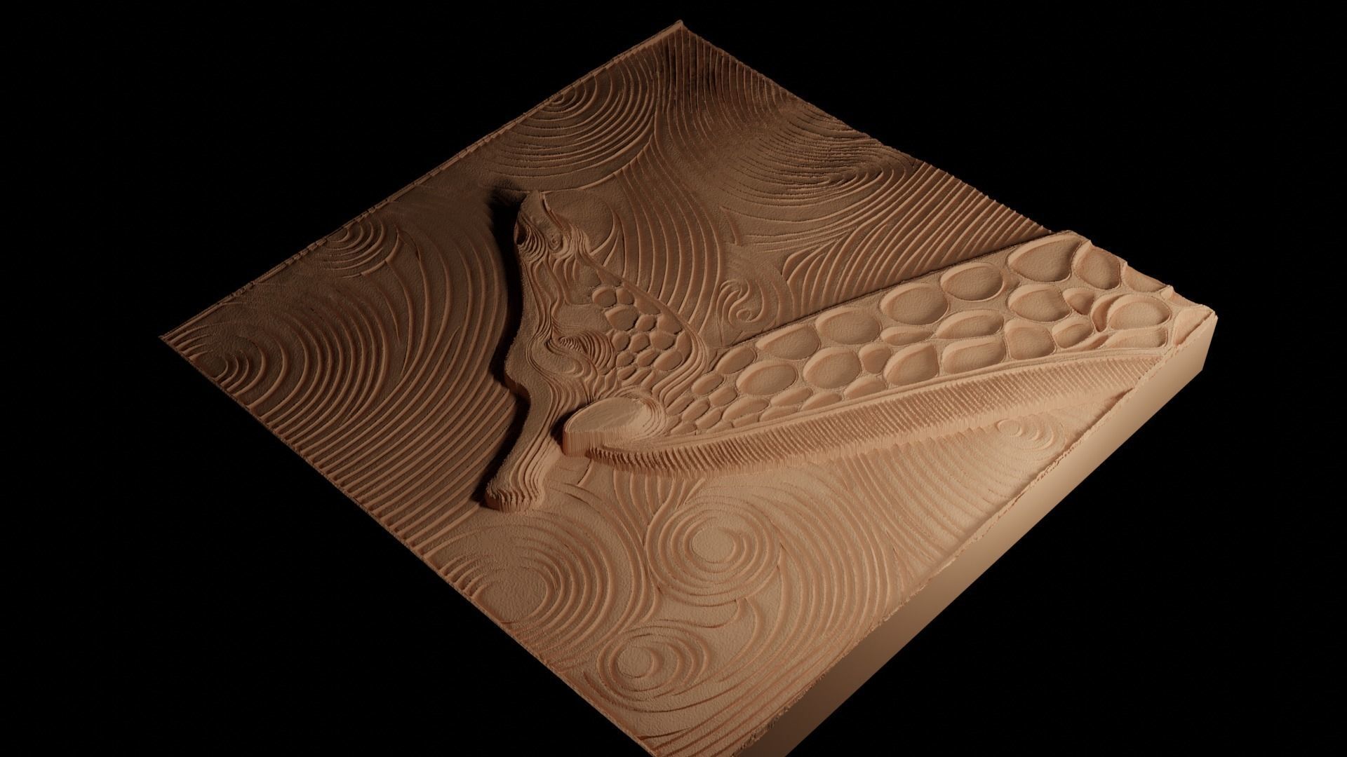 Giraffe CNC 3d Print High Relief Sand Casting 3D print model_4