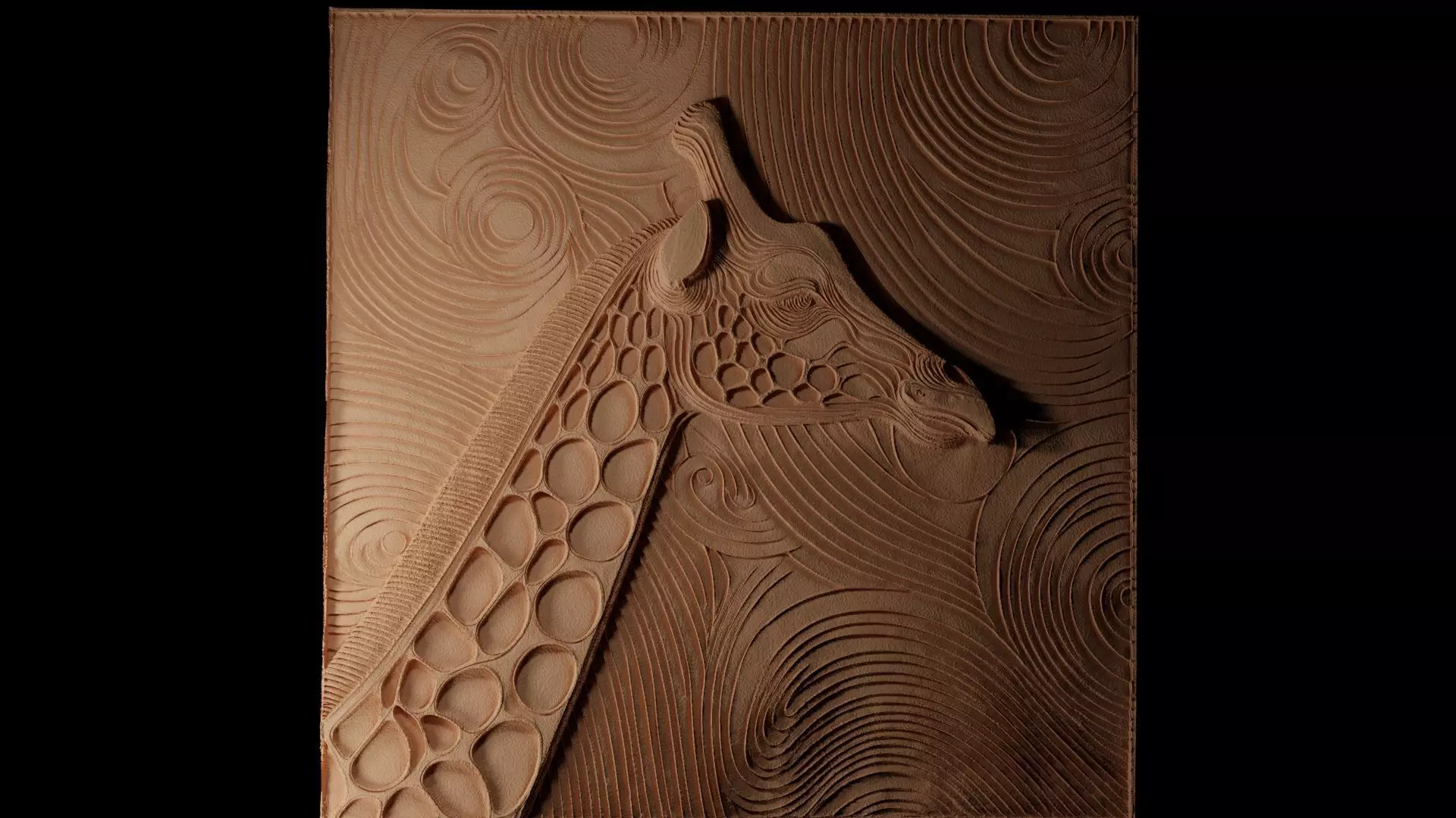 Giraffe CNC 3d Print High Relief Sand Casting 3D print model_0