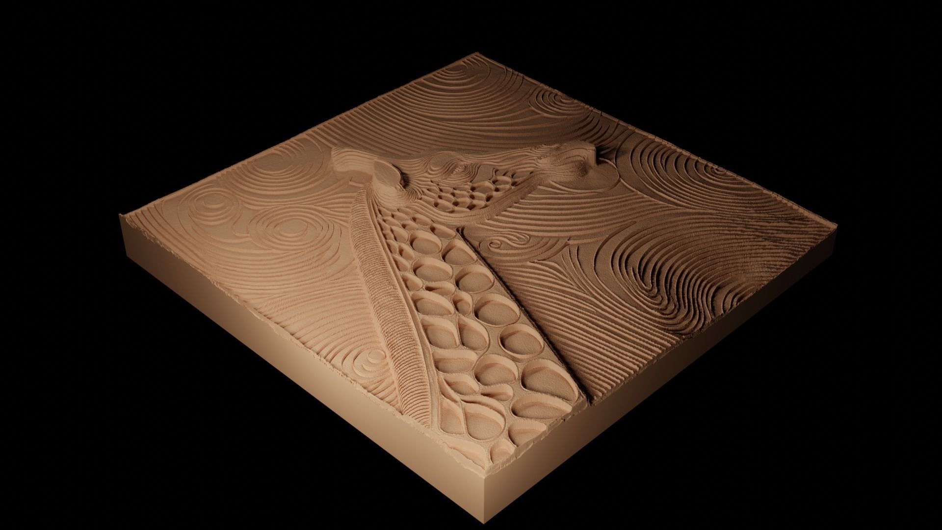 Giraffe CNC 3d Print High Relief Sand Casting 3D print model_2