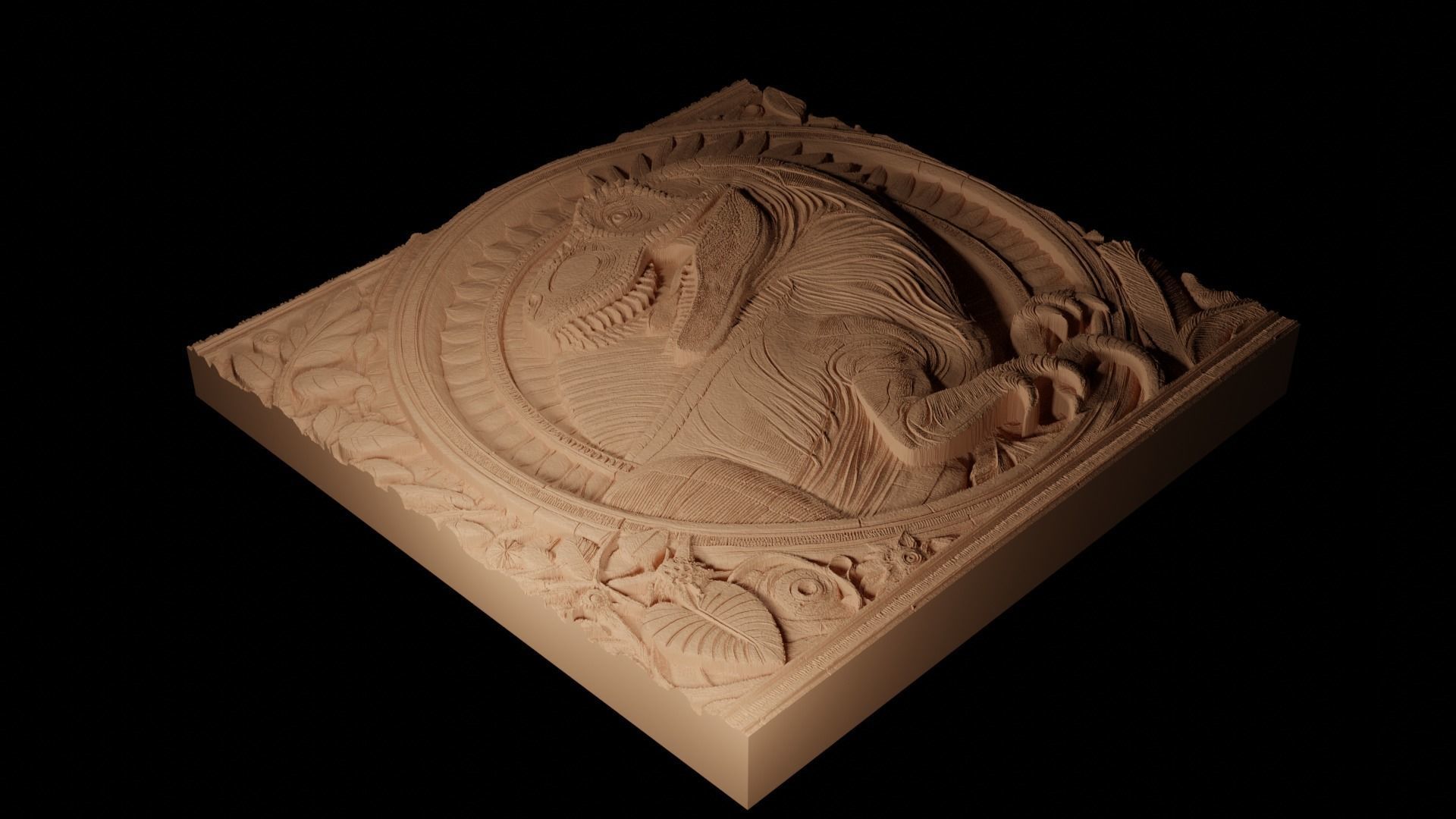 Giganotosaurus CNC 3d Print High Relief Sand Casting 3D print model_2