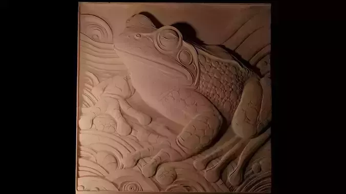 Frog CNC 3d Print High Relief Sand Casting 3D print model