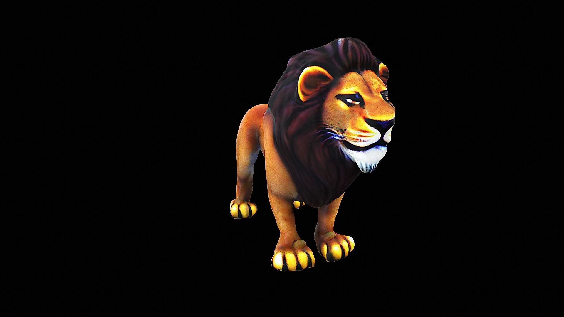 stylized lion 3D model_2