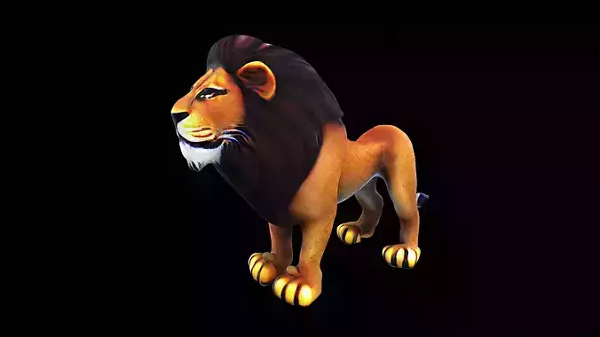 stylized lion 3D model