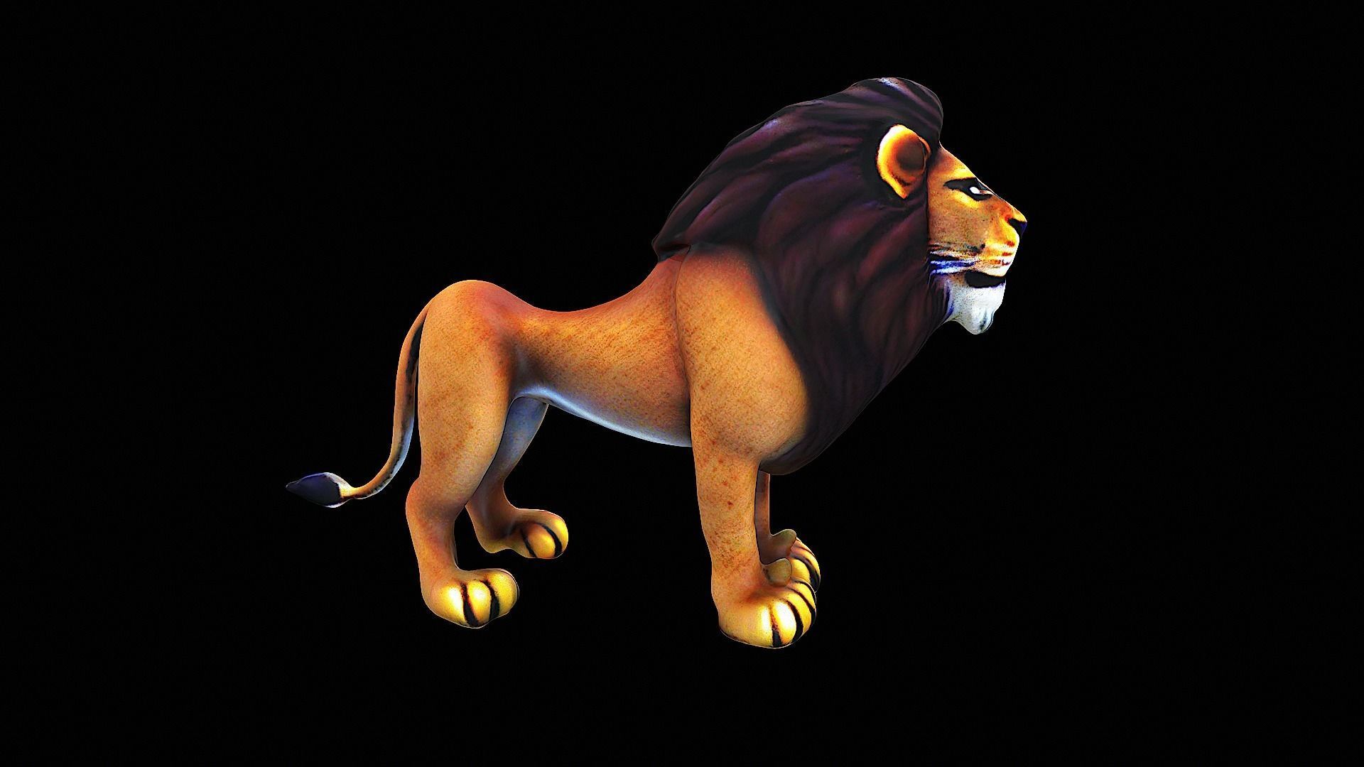 stylized lion 3D model_3