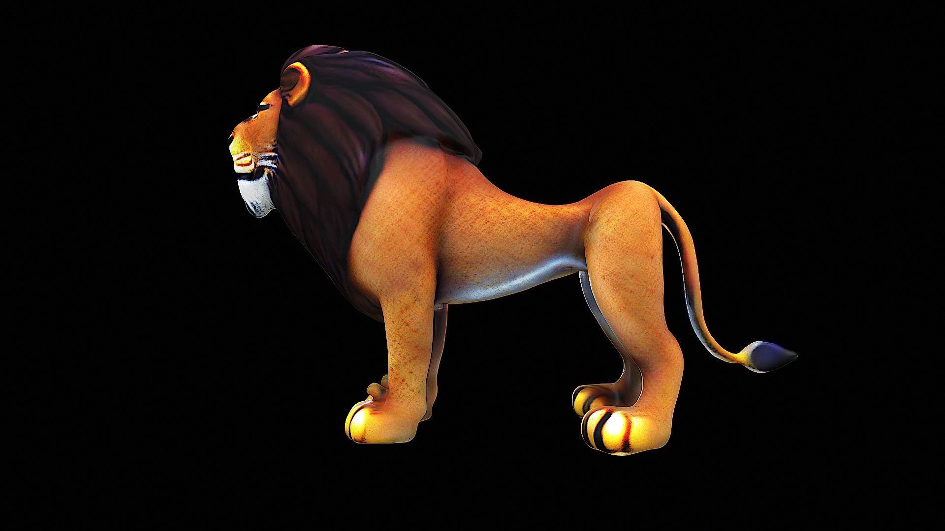 stylized lion 3D model_6