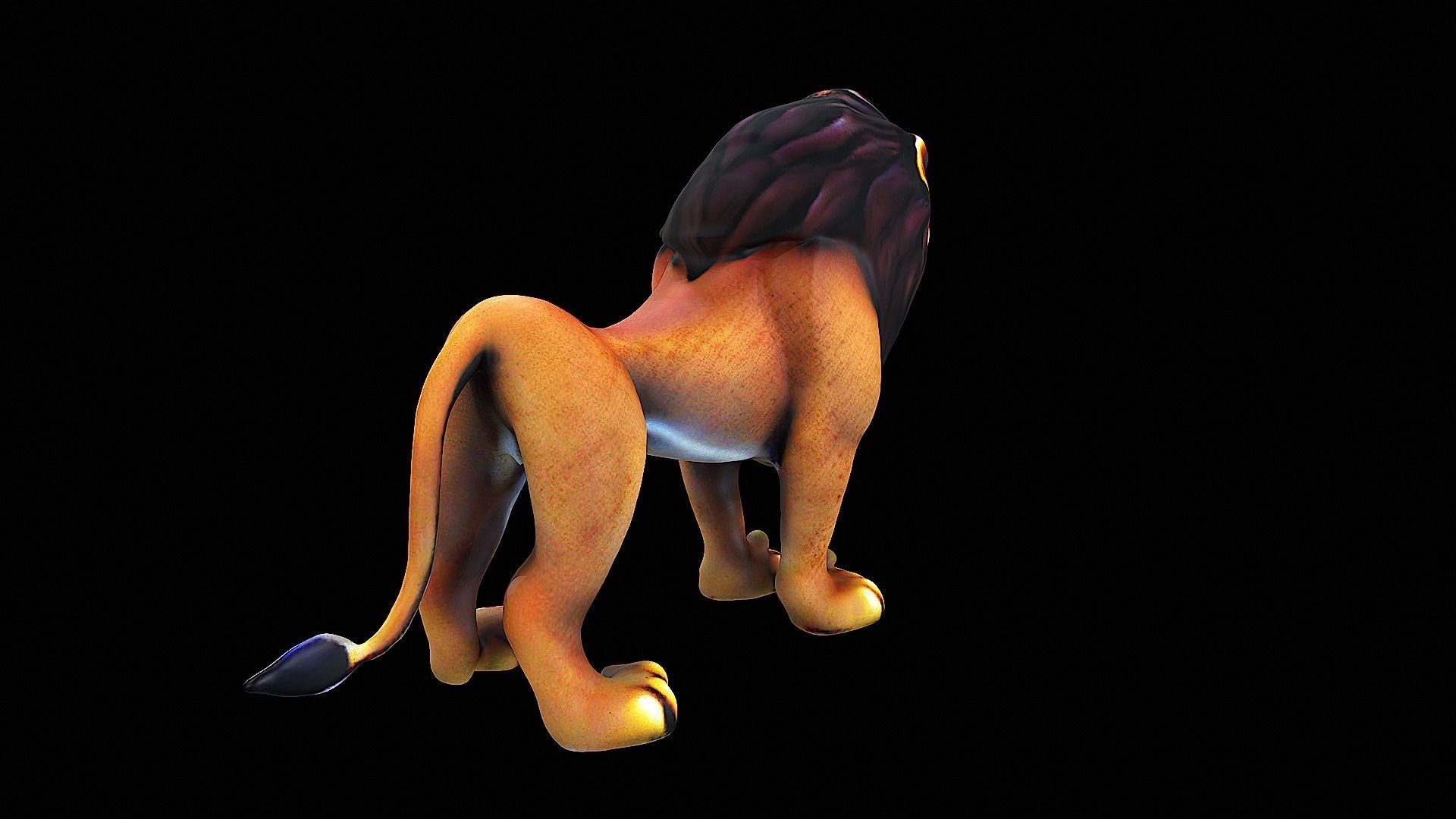 stylized lion 3D model_4