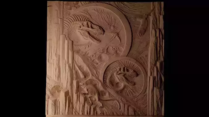 Fossil Beds CNC 3d Print High Relief Sand Casting 3D print model