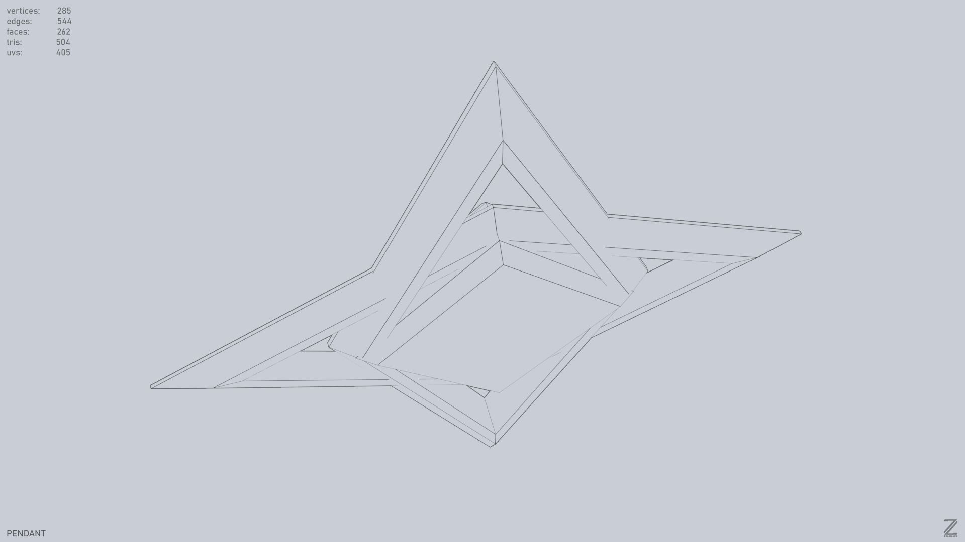 Pendant Low-poly 3D model_14