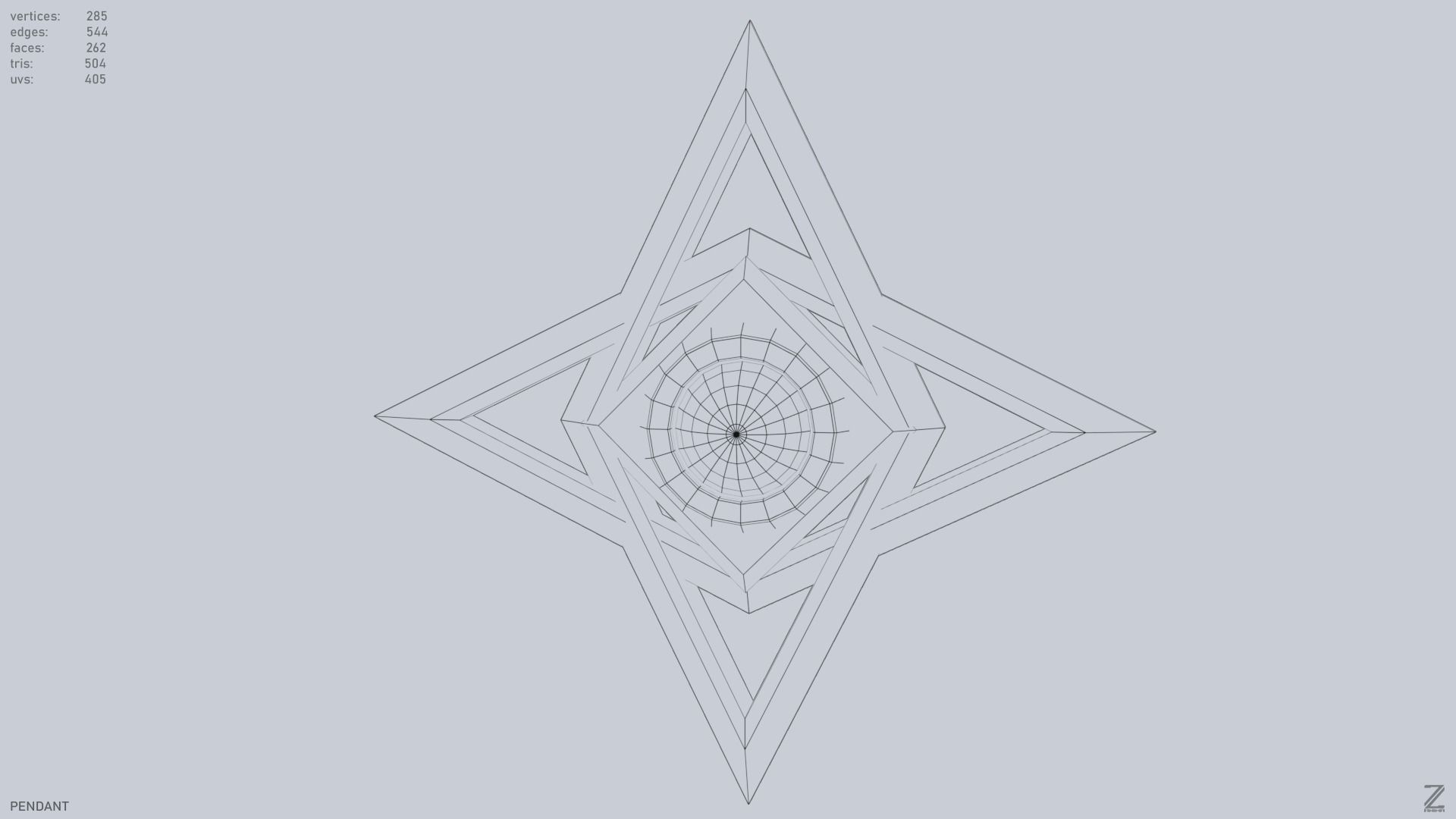 Pendant Low-poly 3D model_4