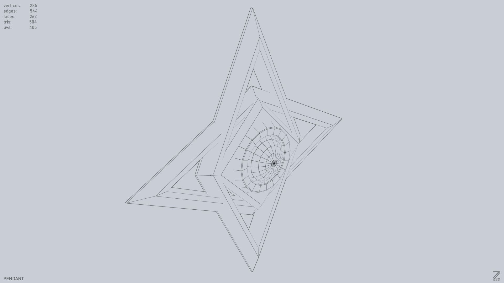 Pendant Low-poly 3D model_12