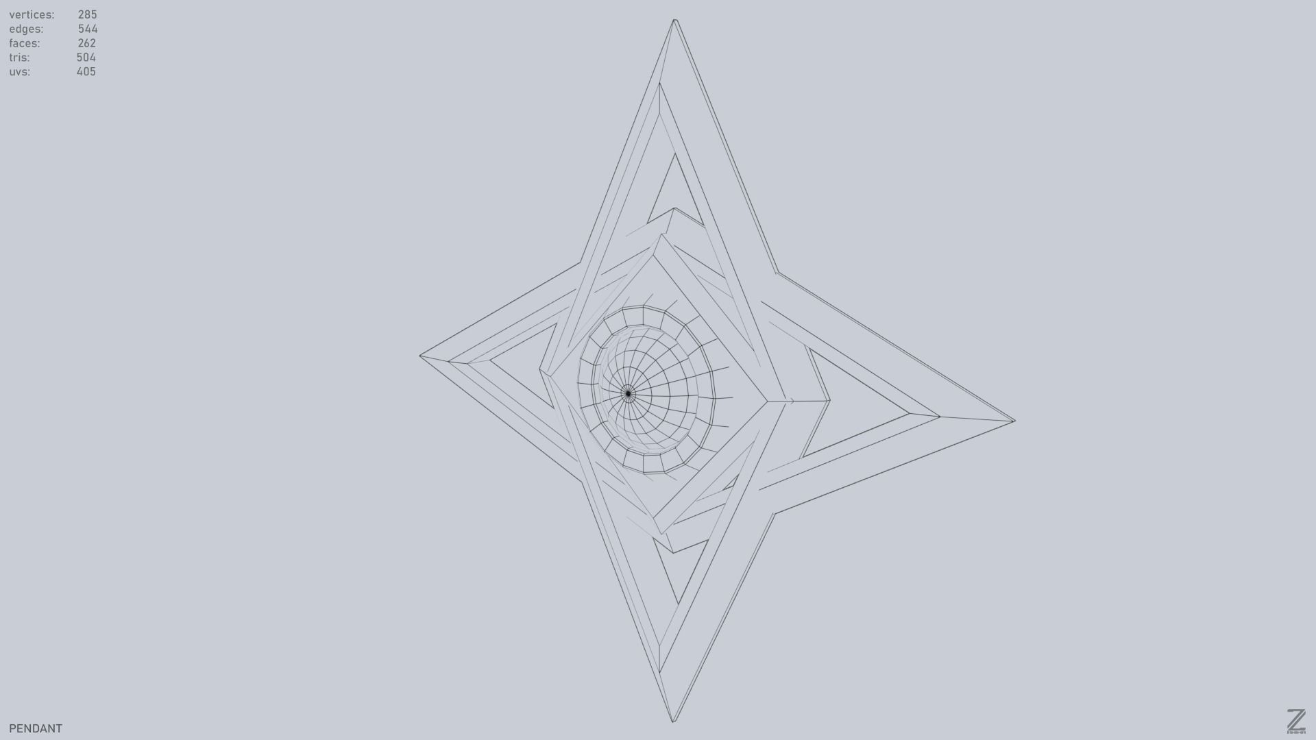 Pendant Low-poly 3D model_10