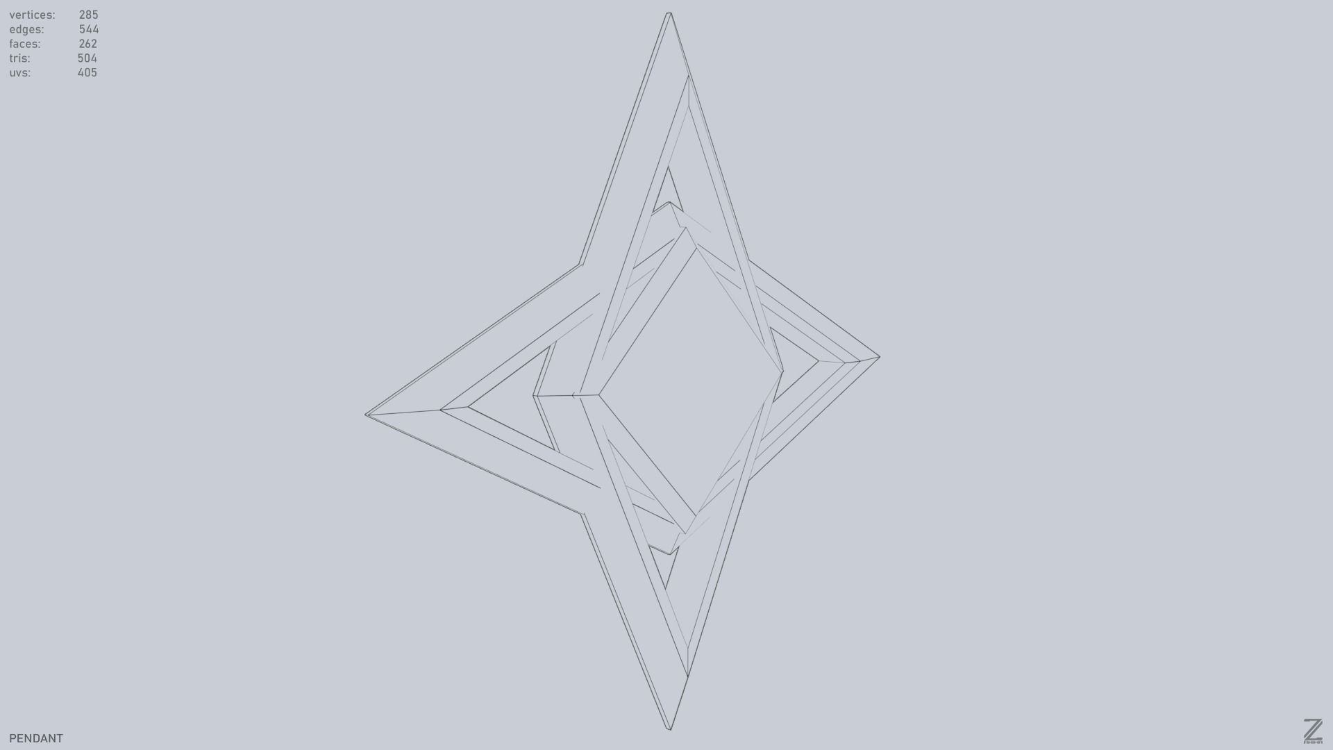 Pendant Low-poly 3D model_13