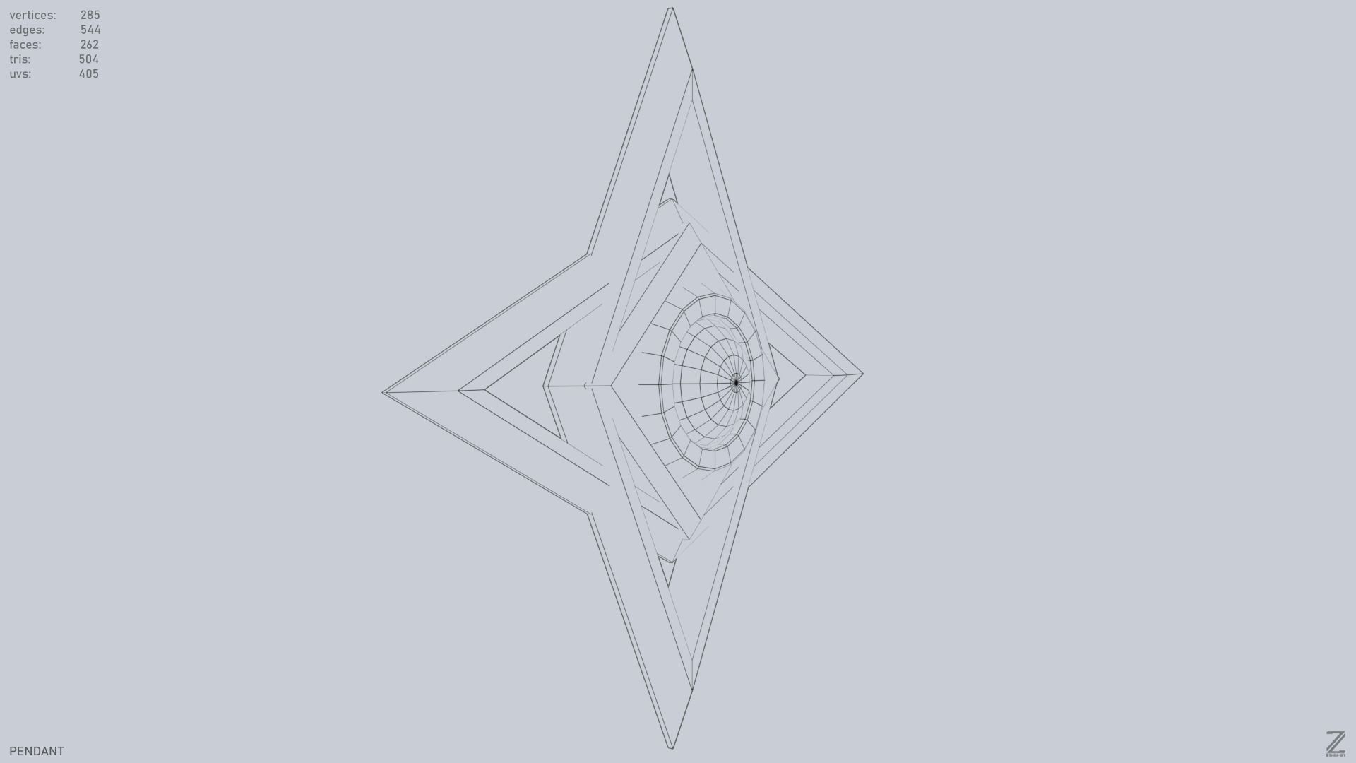 Pendant Low-poly 3D model_15