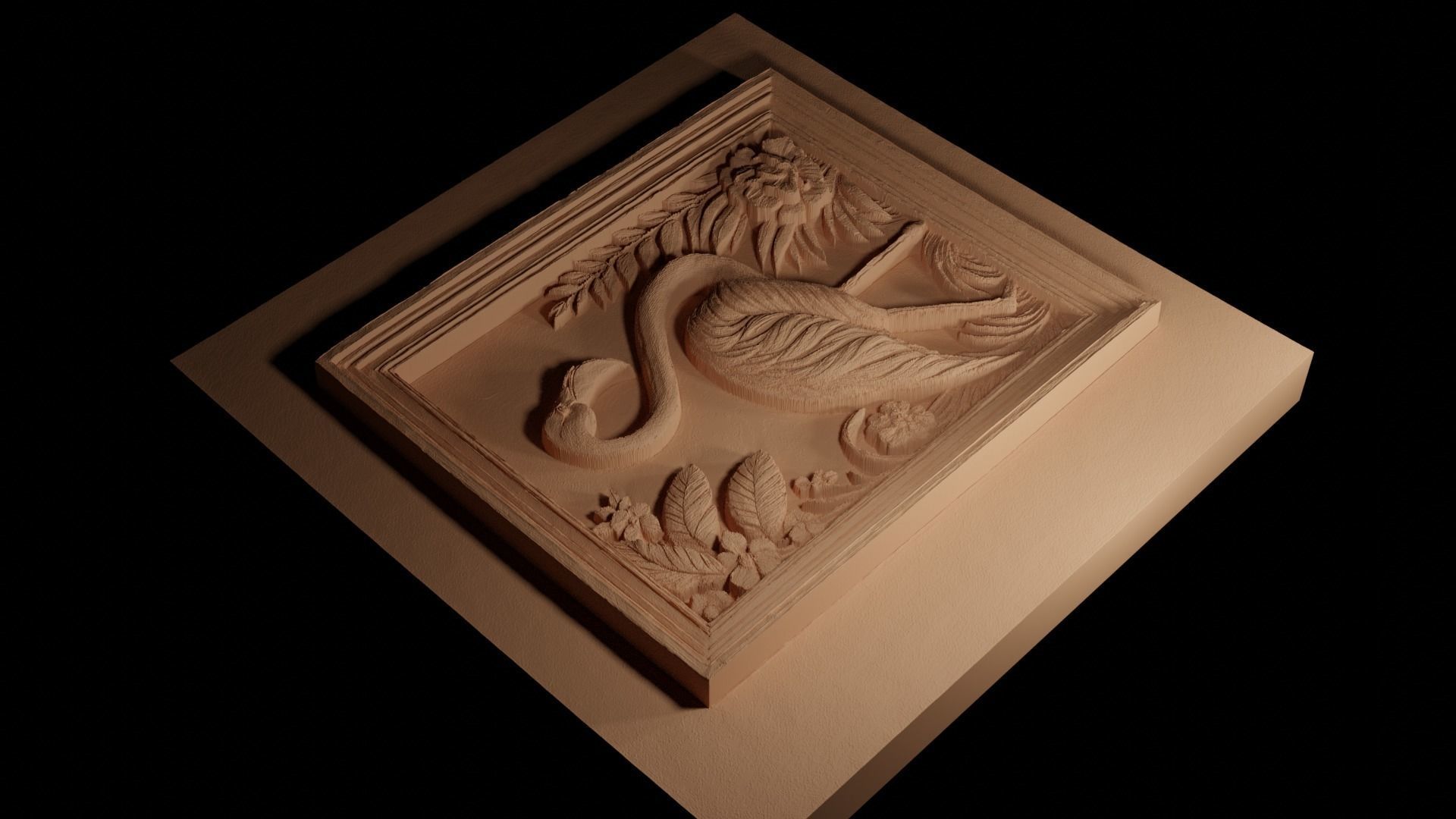 Flamingo CNC 3d Print High Relief Sand Casting 3D print model_4