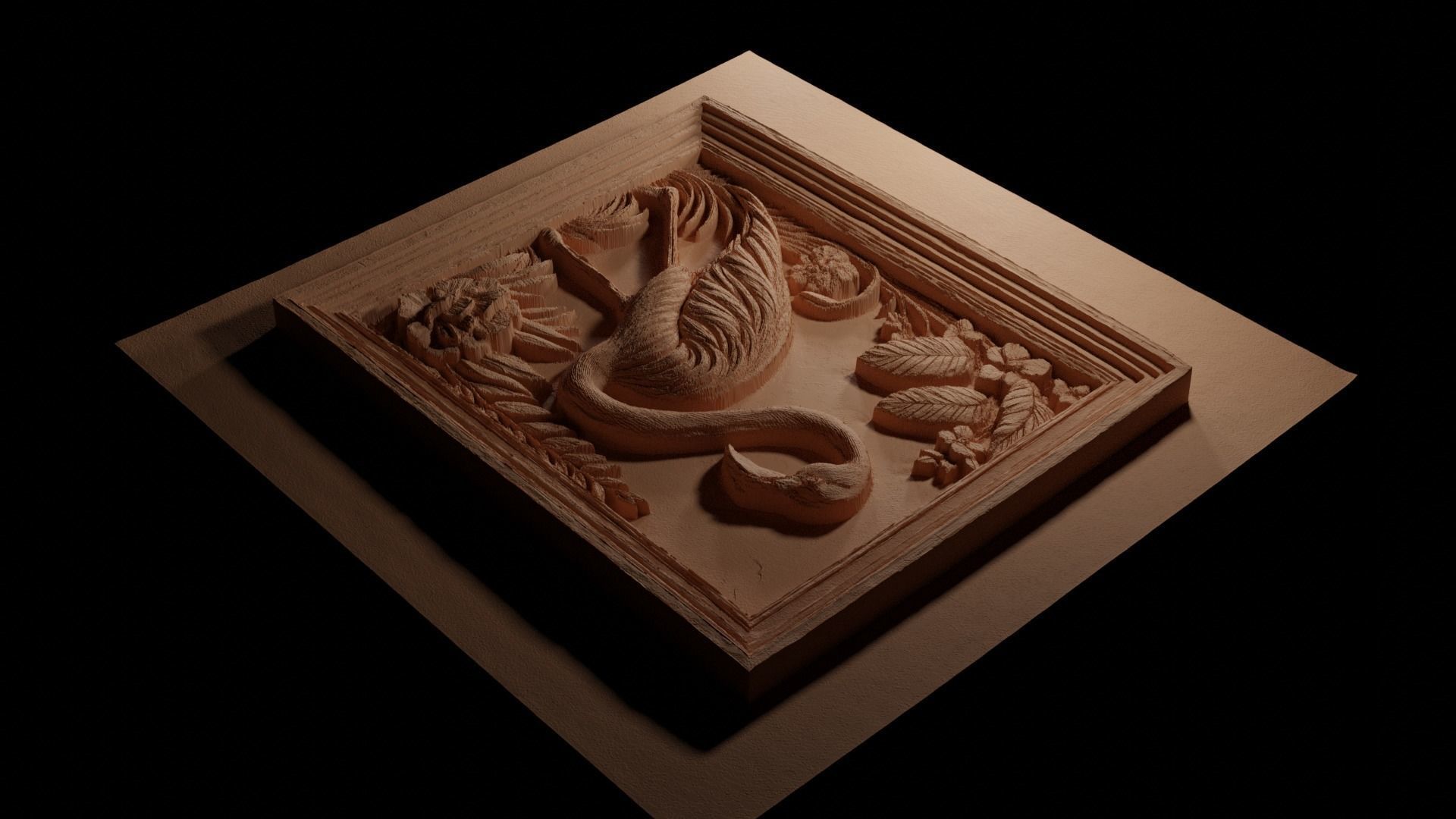 Flamingo CNC 3d Print High Relief Sand Casting 3D print model_3