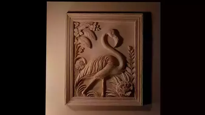 Flamingo CNC 3d Print High Relief Sand Casting 3D print model