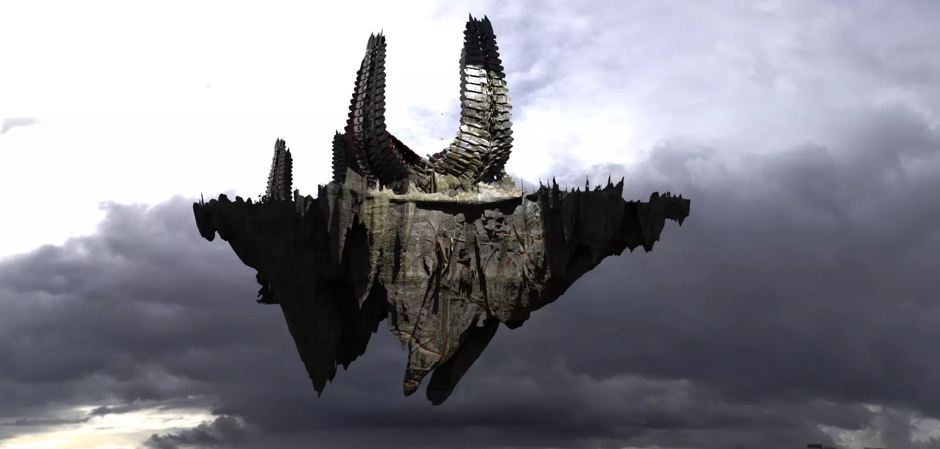 Floating Drake Bone monolith 3D model_0