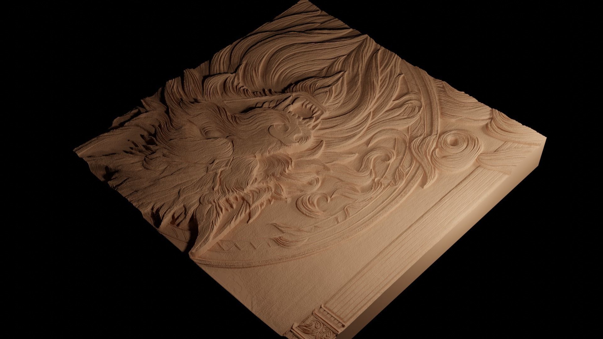 Fenrir CNC 3d Print High Relief Sand Casting 3D print model_4