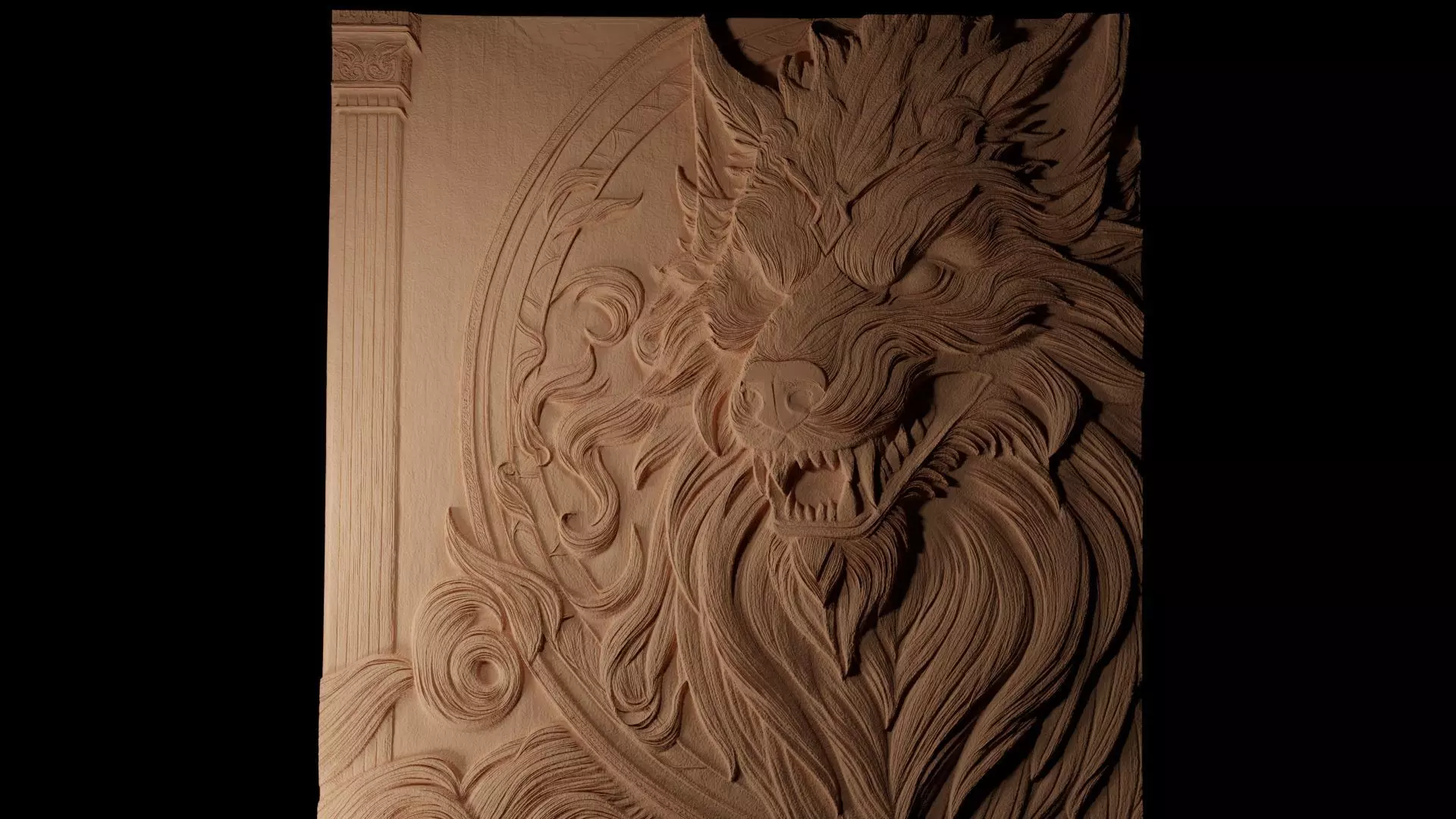 Fenrir CNC 3d Print High Relief Sand Casting 3D print model_0