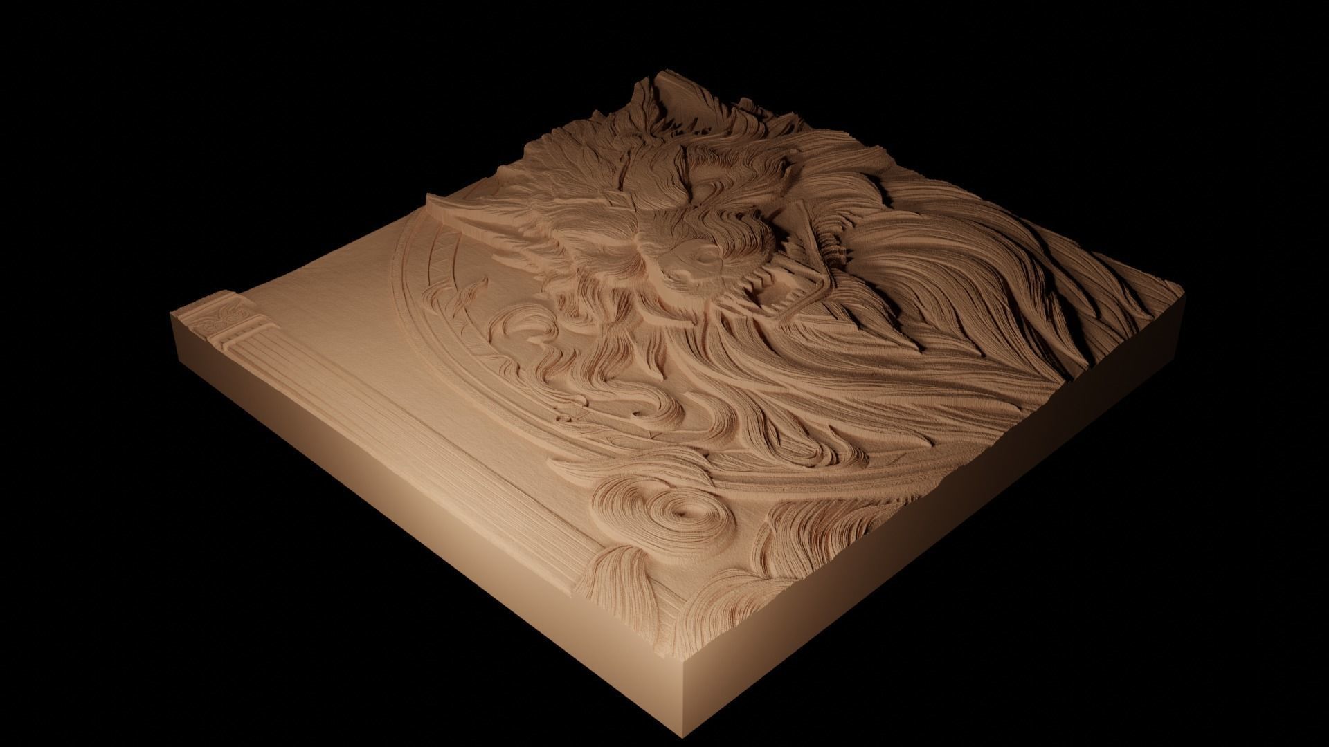 Fenrir CNC 3d Print High Relief Sand Casting 3D print model_2