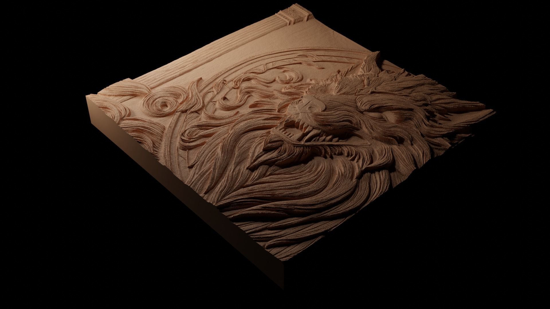 Fenrir CNC 3d Print High Relief Sand Casting 3D print model_1