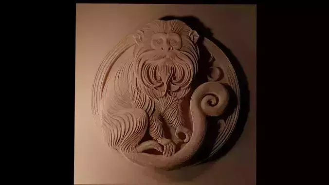 Emperor Tamarin Design CNC 3d Print High Relief Sand Casting