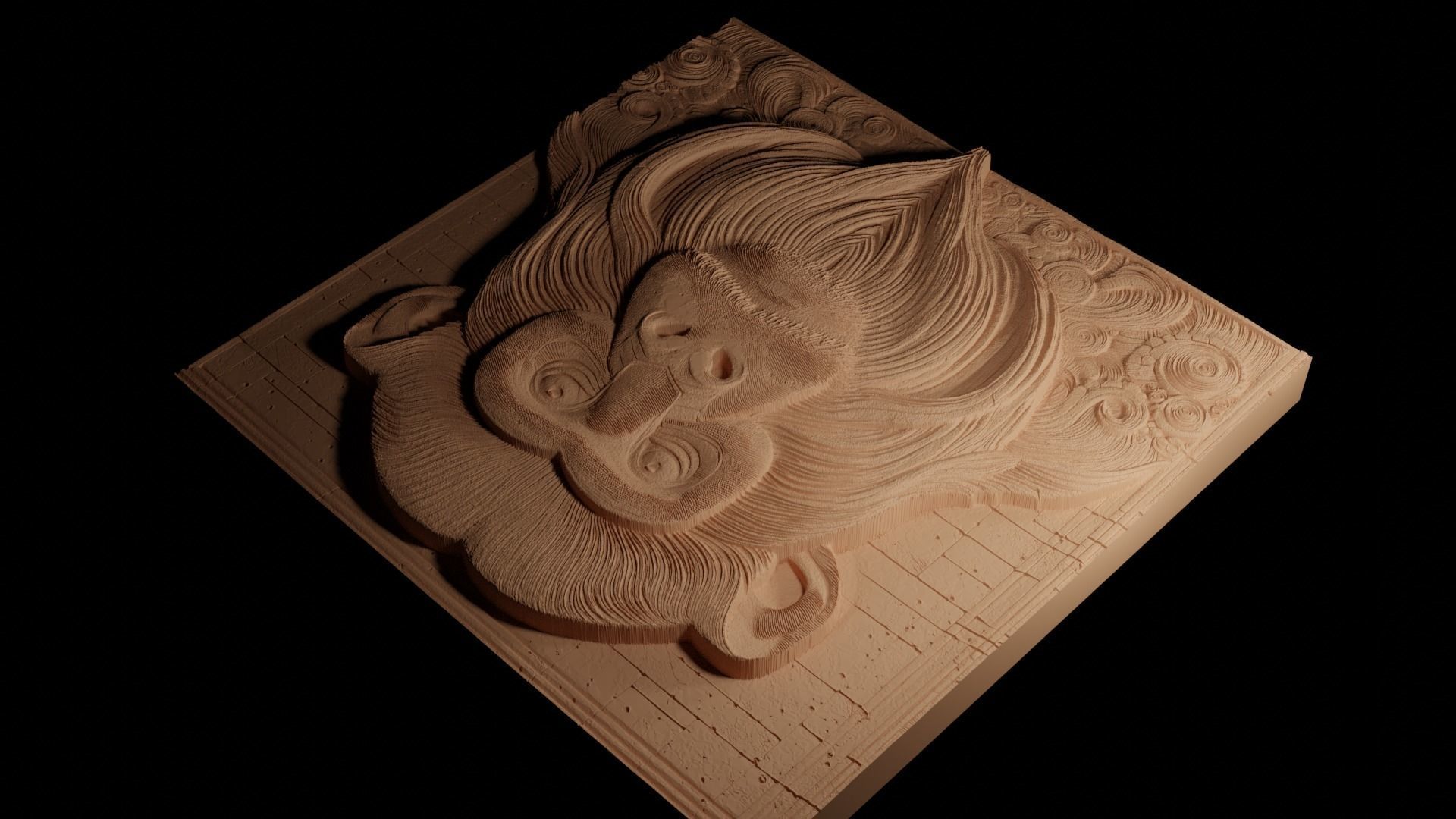 Emperor Tamarin 02 CNC 3d Print High Relief Sand Casting 3D print model_4