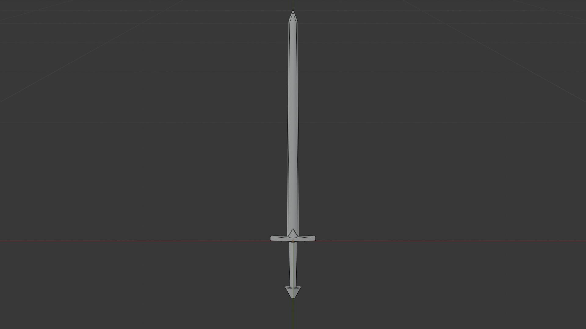 Low poly one handed sword 3D model_5