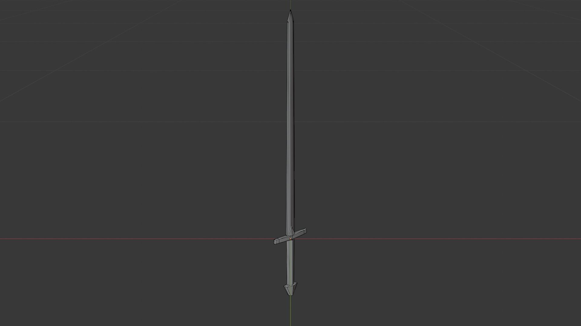 Low poly one handed sword 3D model_6