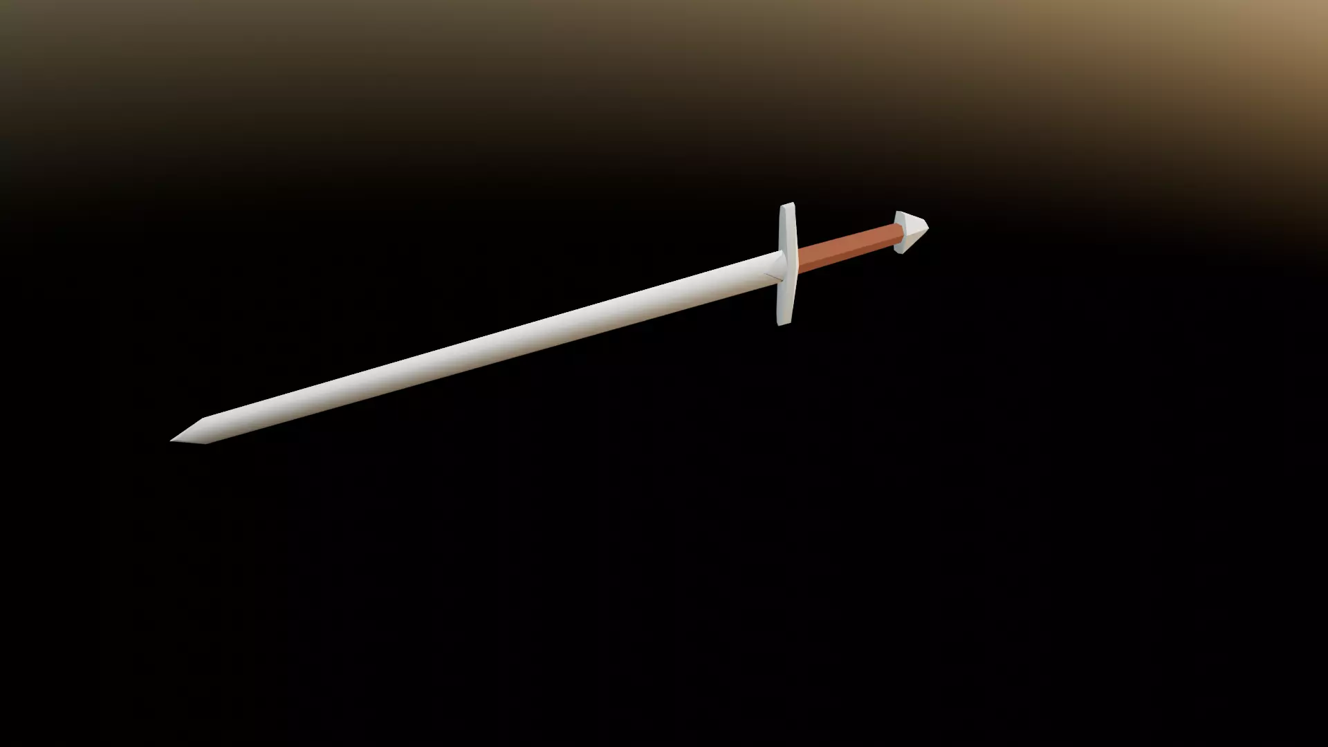 Low poly one handed sword 3D model_0