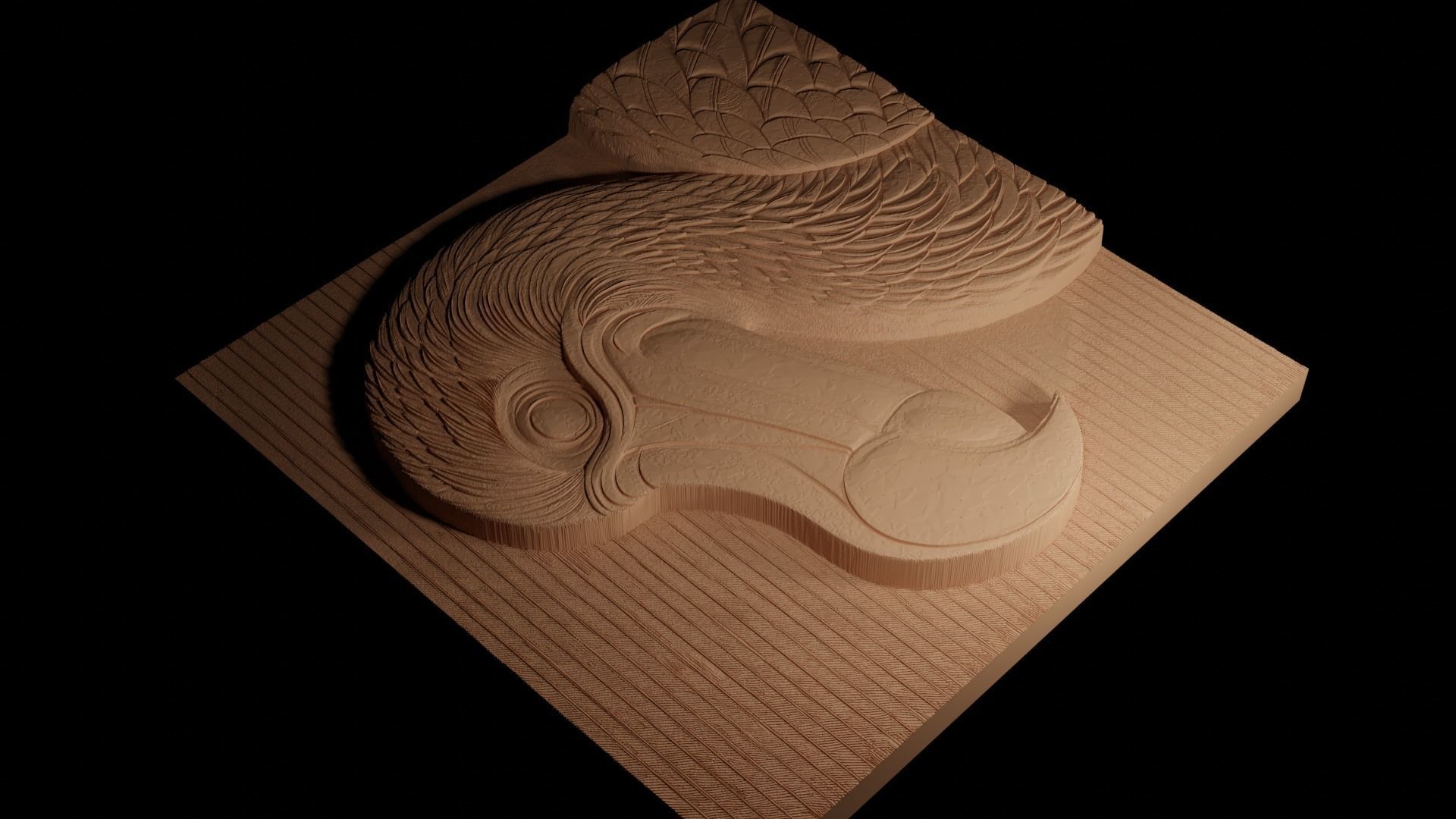 Dodo CNC 3d Print High Relief Sand Casting 3D print model_4