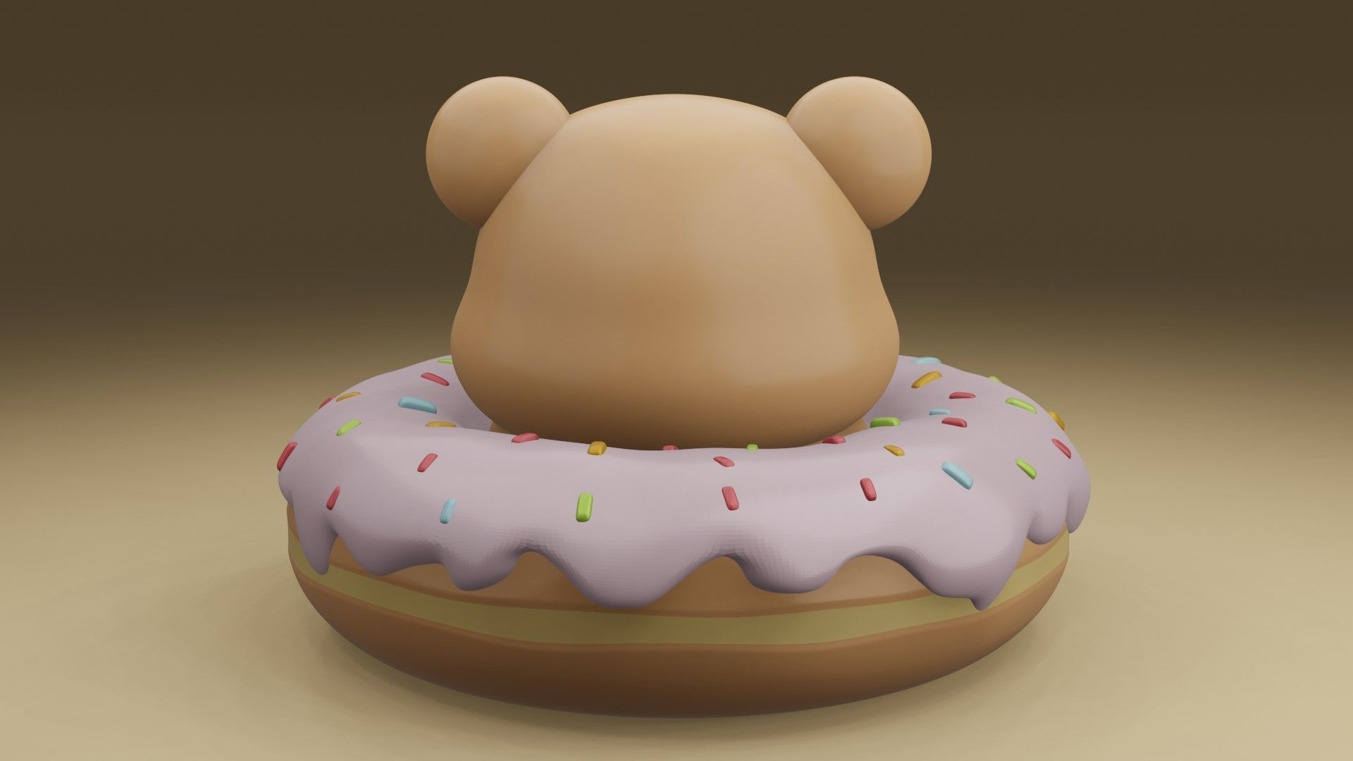 Bear donut 3D print model_11