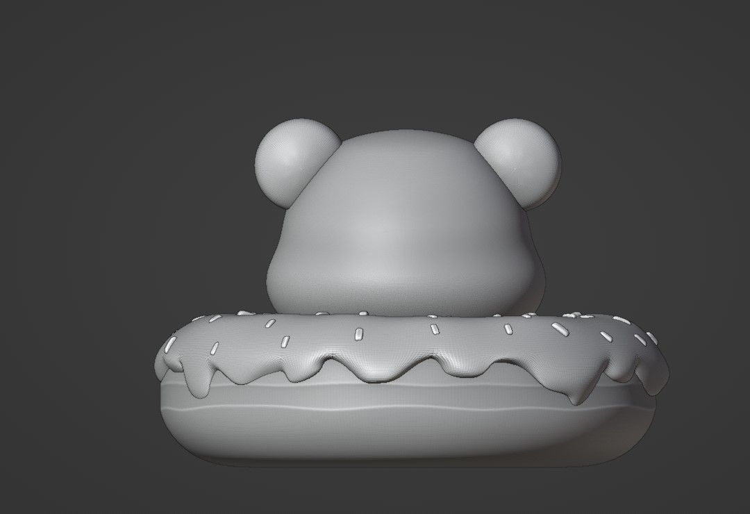 Bear donut 3D print model_4