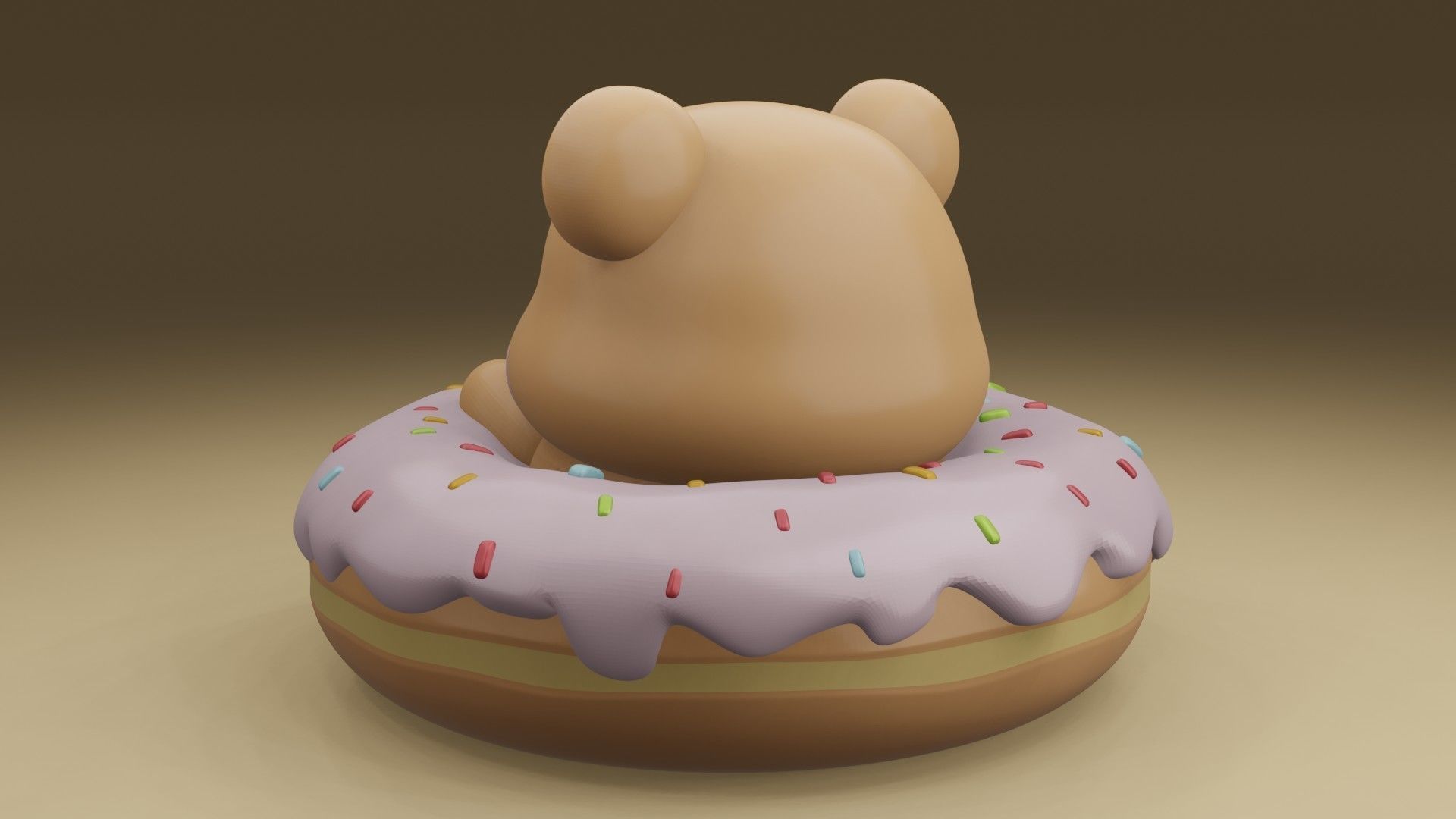 Bear donut 3D print model_12