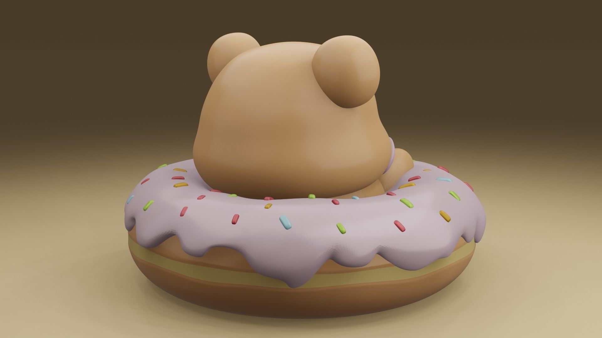 Bear donut 3D print model_10