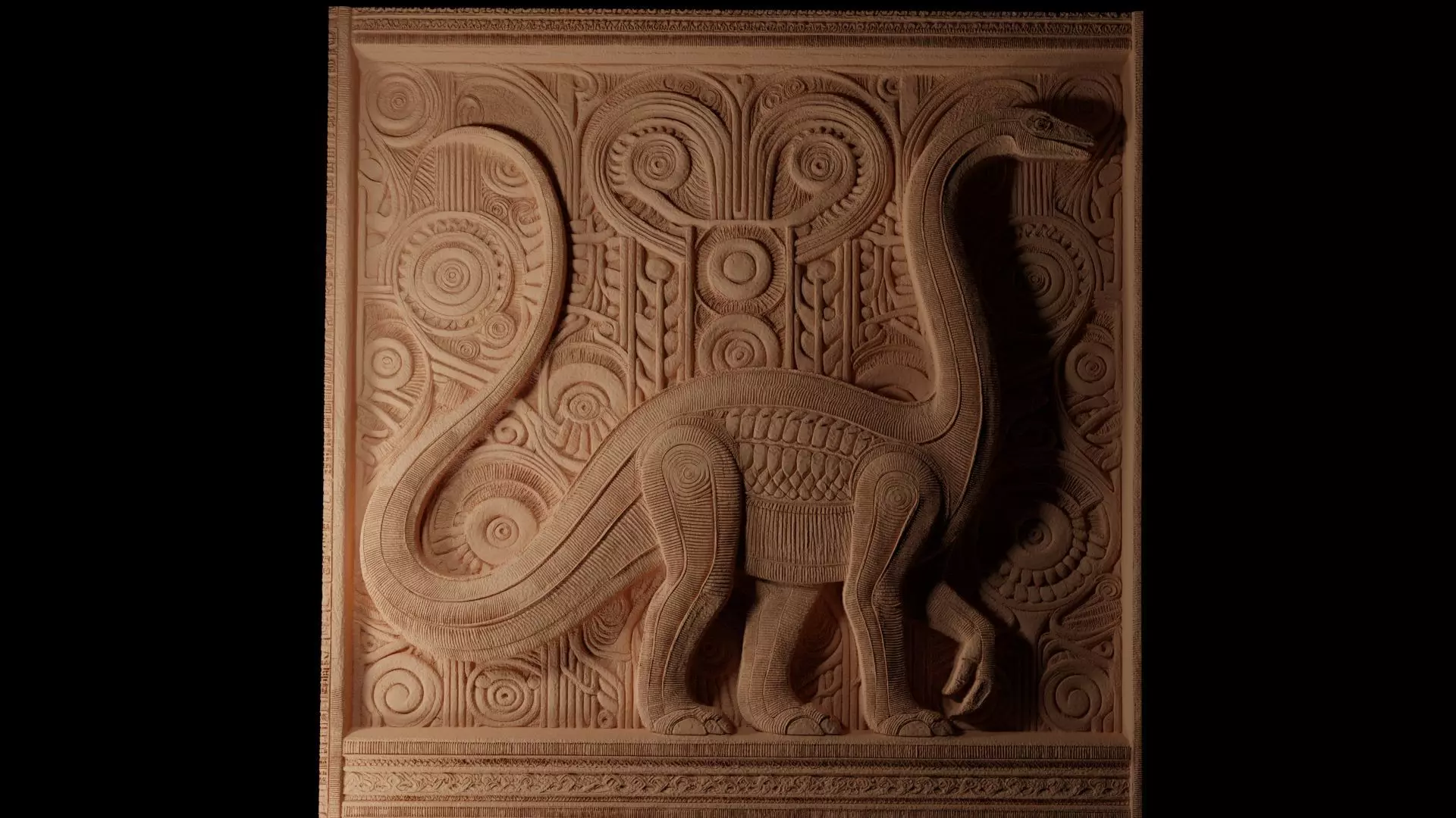 Diplodocus CNC 3d Print High Relief Sand Casting 3D print model_0