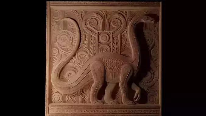 Diplodocus CNC 3d Print High Relief Sand Casting