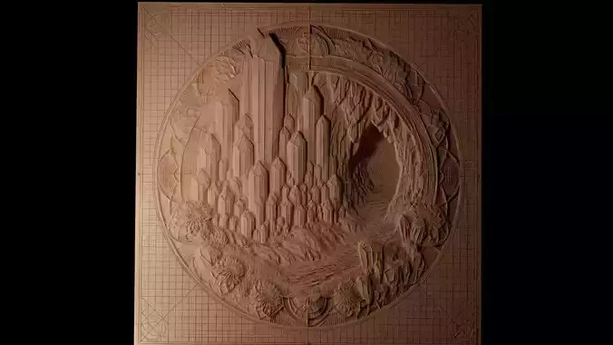 Crystal Cave CNC 3d Print High Relief Sand Casting 3D print model