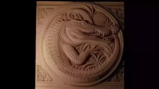Crocodile CNC 3d Print High Relief Sand Casting