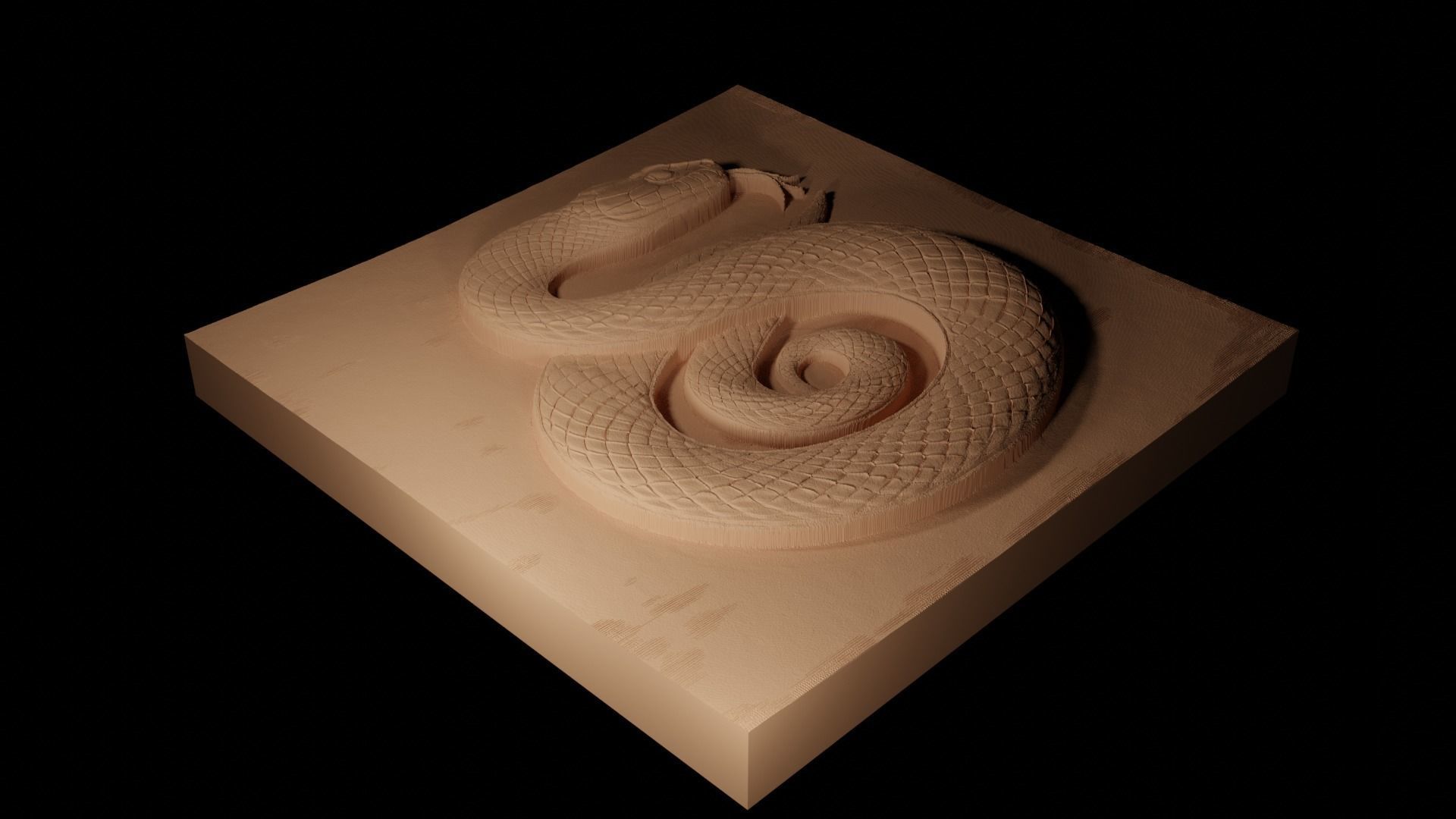 Corn Snake CNC 3d Print High Relief Sand Casting 3D print model_2