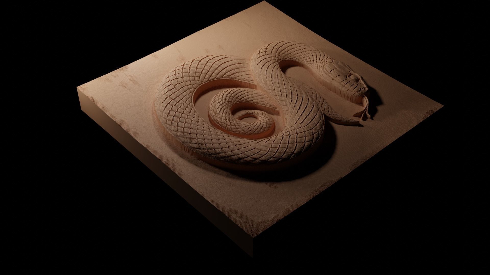 Corn Snake CNC 3d Print High Relief Sand Casting 3D print model_1