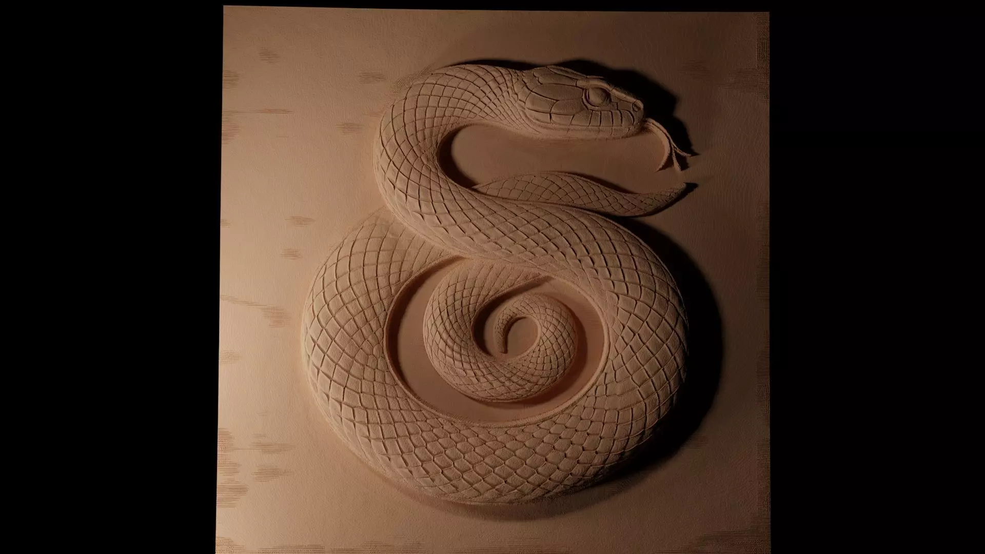 Corn Snake CNC 3d Print High Relief Sand Casting 3D print model_0