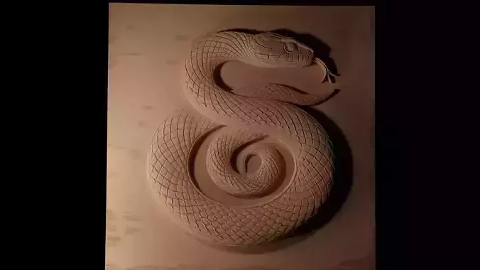 Corn Snake CNC 3d Print High Relief Sand Casting 3D print model