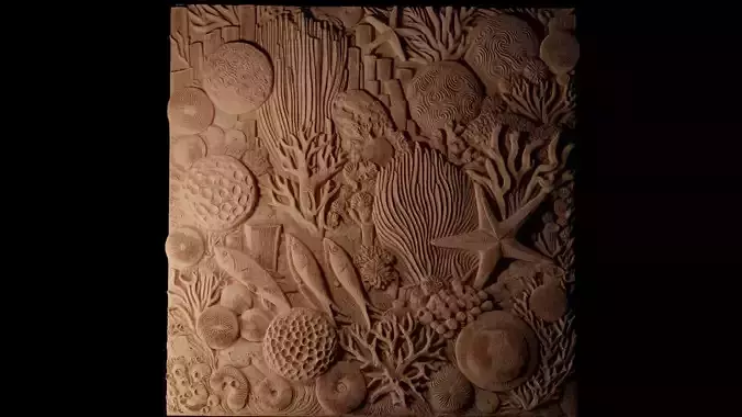 Coral Reef CNC 3d Print High Relief Sand Casting 3D print model