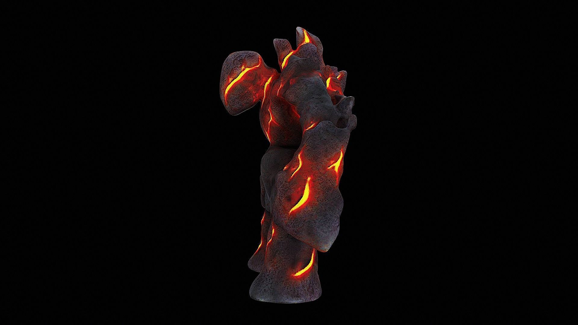 fire lava golem monster 3D model_6