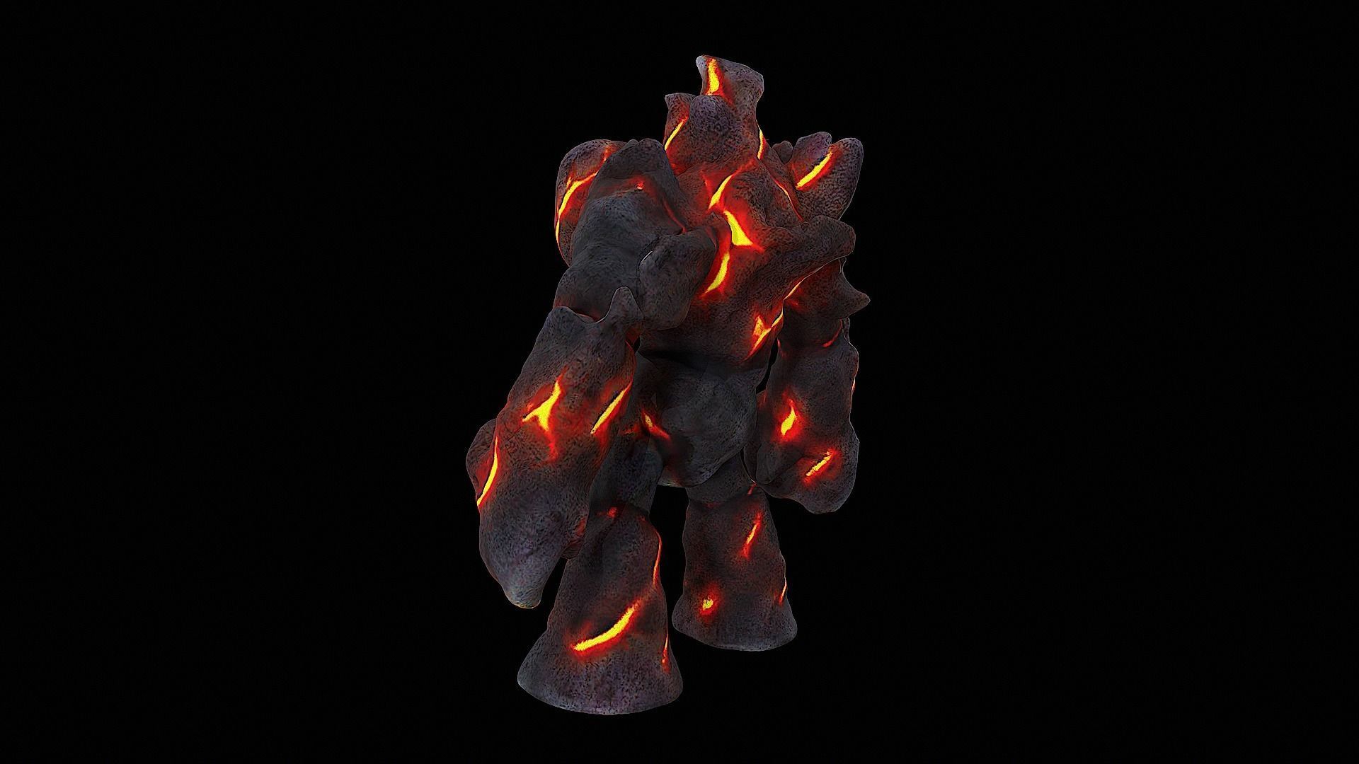fire lava golem monster 3D model_5