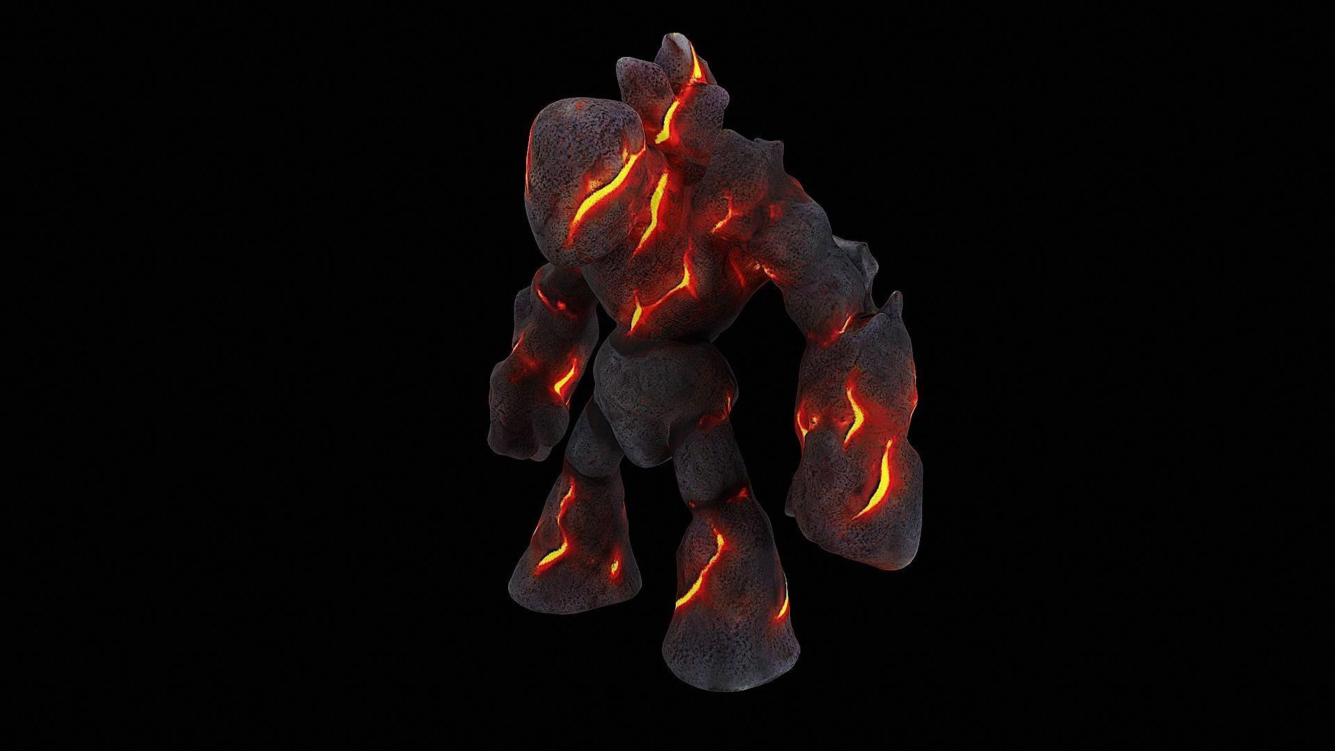 fire lava golem monster 3D model_8