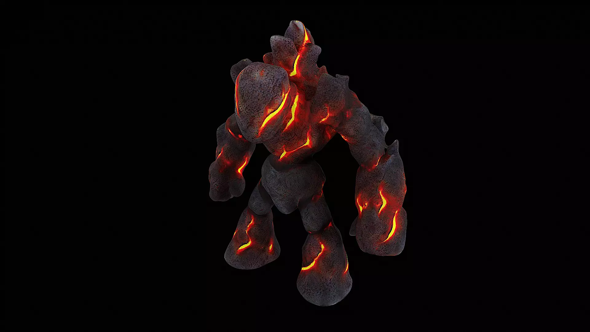 fire lava golem monster 3D model_0